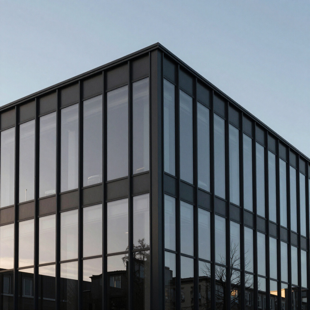 Edifício corporativo com fachada de vidro